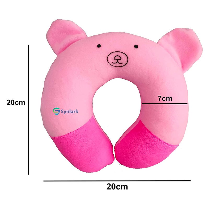 Synlark New Born Baby Soft Neck Support Pillow for Head Shaping Baby (0-18 Month) (Pink-Neck Pillow) - Image 2