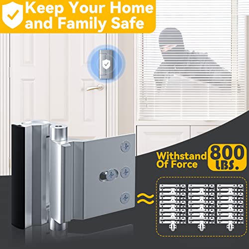 Rerishom 2 Pack Door Lock Withstand 800 lbs for Inward Swinging Door, Kids Safety Door Reinforcement Lock to Prevent Unauthorized Entry, Child Proof Pin Tumbler for Extra Home Security and Privacy - Image 2