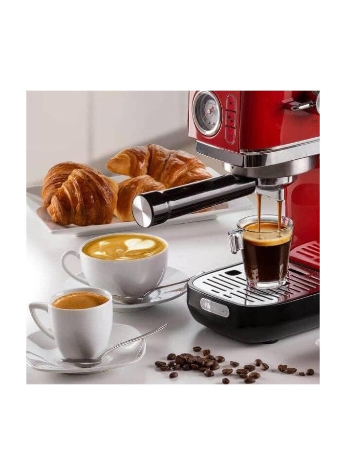Ariete Ariete Coffee Maker 1381 with pressure gauge, 1.1 L capacity, 15 bar pressure, Cappuccino Maker, 1300W, Red  - Image 5
