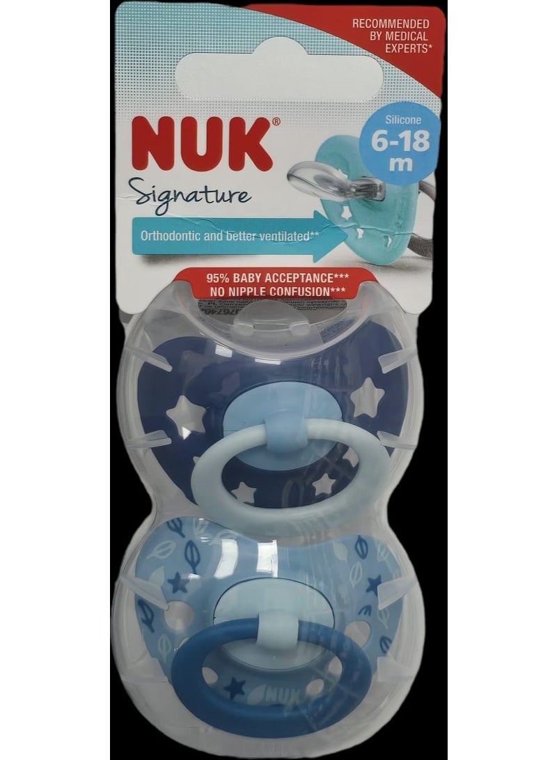 NUK Signature Silicone Soother 6-18m
