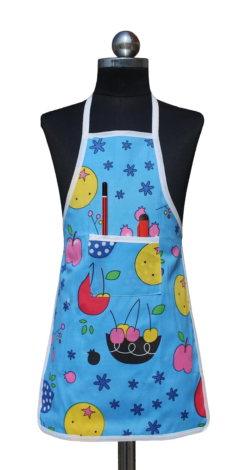 GLUN® Waterproof Unisex Kid Printed Apron with Center Pocket, Pack of 2 Apron Multi Purpose Apron for Cooking, Painting, & School Set 1 - Image 2