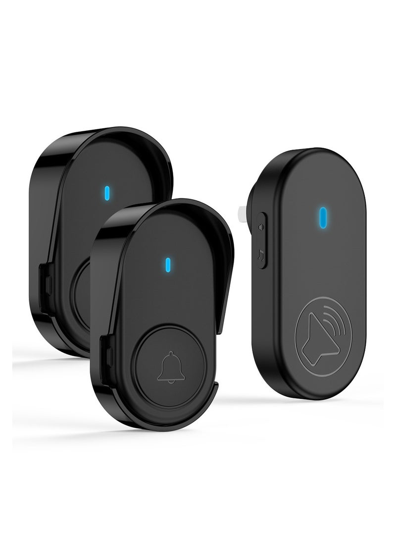 KASTWAVE Wireless Doorbell Kit for Homes and Offices - IP65 Waterproof, Front and Rear Door Distinction, 1050+ Feet Range, 38 Melodies - Ideal for Home, Office, and Classroom Use(European Standard Plug)  - Image 1