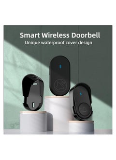 KASTWAVE Wireless Doorbell Kit for Homes and Offices - IP65 Waterproof, Front and Rear Door Distinction, 1050+ Feet Range, 38 Melodies - Ideal for Home, Office, and Classroom Use(European Standard Plug)  - Image 2