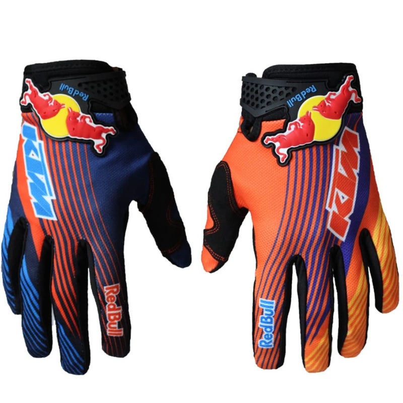 EXCEREY Non-Slip MTB Motorcycle Biking Cycling Gloves Full Finger Off-Road Racing Gloves for Men Women u0026 Mountaineering (Blue, L) - Image 1
