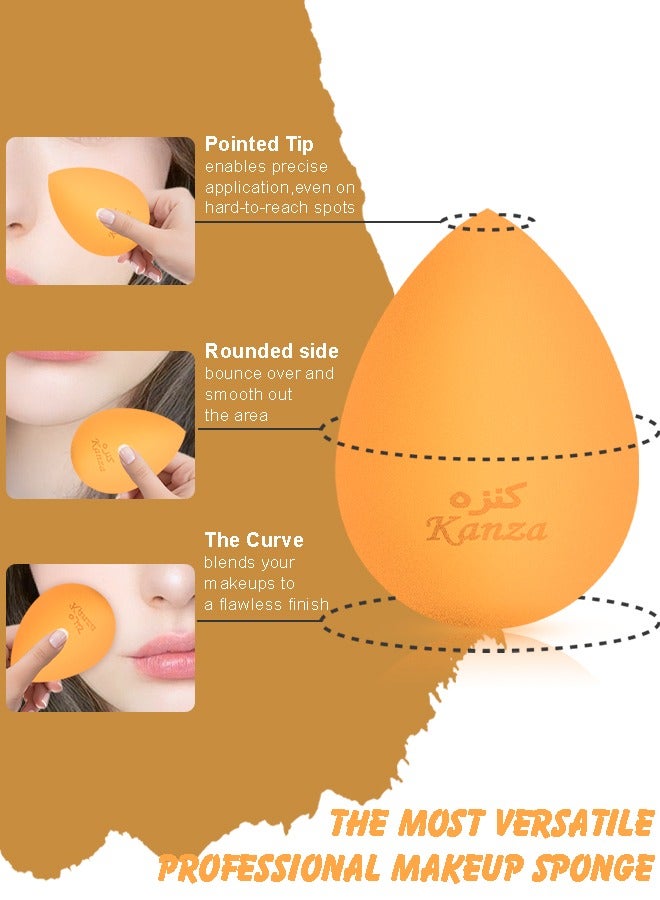 Kanza 6 Pcs Pure Cotton Soft Triangle Wedge Makeup Powder Puff Set and Makeup Sponge Set Beauty Blender Puff Cosmetic Foundation Sponge Kit - Image 4