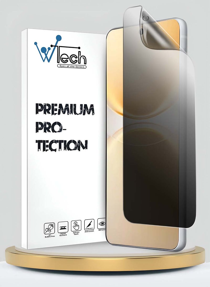 دبليو تيك حامي شاشة vivo Y500 Pro 5G 2025 المتميز من الهيدروجيل ضد التجسس / حماية الخصوصية، رقيق ومرن - شفاف - Image 1