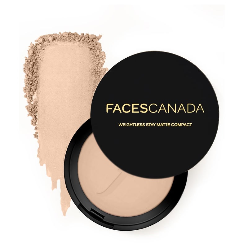 FACESCANADA Weightless Matte Finish Compact Powder  Ivory  Non Oily Pressed Powder  Easy Blendable  Lightweight  Sun Protection with Vitamin E  032 Oz9g