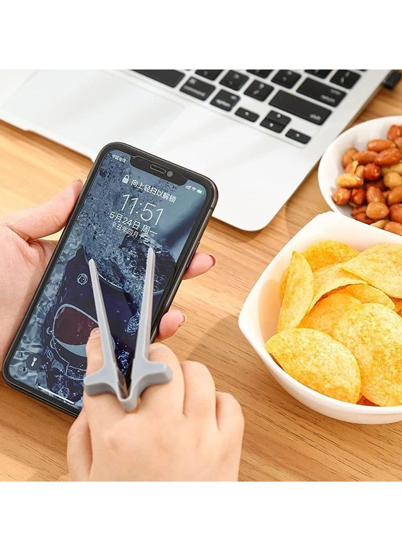 Oasisgalore - Snack Finger Chopsticks,4 Pcs Plastic Finger Chopsticks for Gamers，Lazy Auxiliary Chopsticks Keep Hands Clean for Playing Games Working and Studying in Home & Kitchen - Image 1