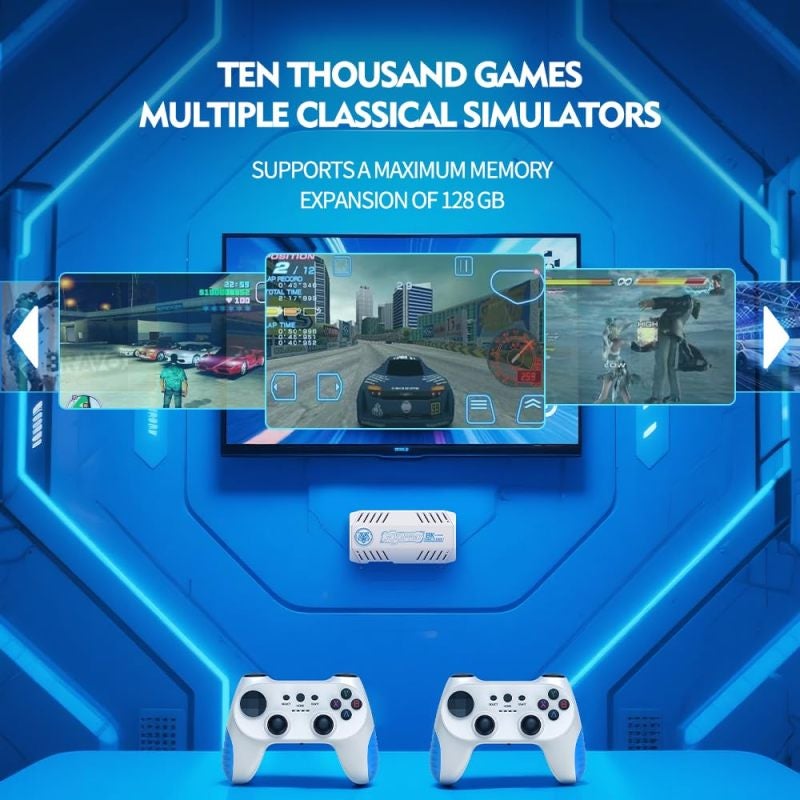 Retro Game Stick 128GB TF Card 4K HDMI Plug Play Console - 50000+ Classic Games Dual 2.4G Controllers Video Game Emulator for Family Gatherings - Image 4