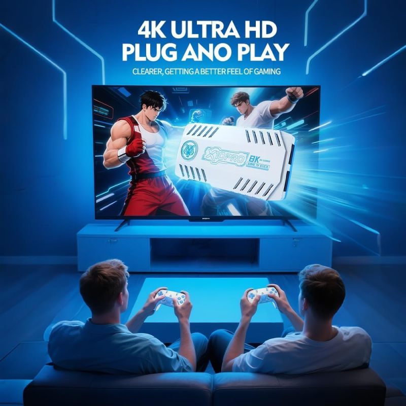 Retro Game Stick 128GB TF Card 4K HDMI Plug Play Console - 50000+ Classic Games Dual 2.4G Controllers Video Game Emulator for Family Gatherings - Image 2