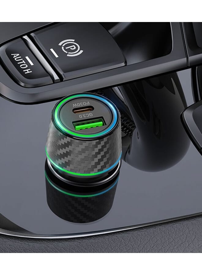 بوروفون BOROFONE BZ21 Brilliant QC3.0 + PD30W شاحن سيارة سريع الشحن بمنافذ مزدوجة أسود - Image 3