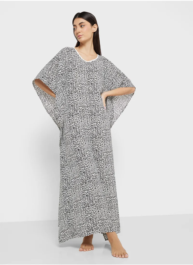 Khizana Printed Night Kaftan