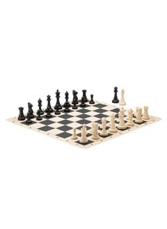 A&A A&A Tournament Chess Set/ 20''x20'' Foldable Silicone Chess Board / 3.75'' King Height Plastic Quadruple Weighted Classic Staunton Pieces/Storage Bag For 6 Years Old - 2 Players  - Image 5