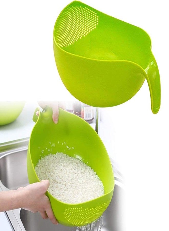 Kproxi Plastic Multipurpose Rice Wash Bowl with Handle for Rice Vegetable & Fruits Pack of 1 Multi Color - Image 5