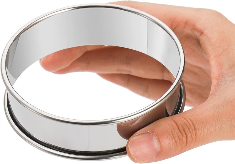 Lyellfe 20 قطعة حلقات مافن إنجليزية، حلقات كرامبت من الفولاذ المقاوم للصدأ، 3 بوصة مزدوجة مطلية غير لاصقة لقالب مافن للتخمير المنزلي، صنع الطعام - Image 3