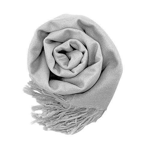 GEARONIC Soft Pashmina Scarf for Women Shawl Wrap Scarves Lady Women's Scarfs in Solid Colors - Gray - Image 1