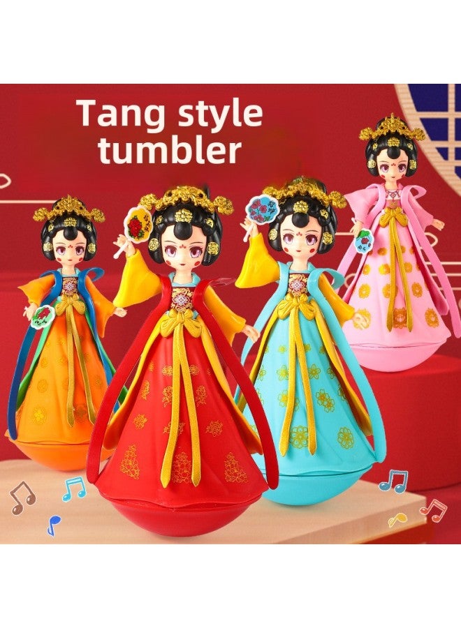 Tang Style Tumbler Ancient Four Beauties Xishi Mink Cicada Music Tumbler Xi'an Tourist Souvenir Desktop Decoration-Specifications:Tang Ren Music Tumbler-mink Cicada - Image 2