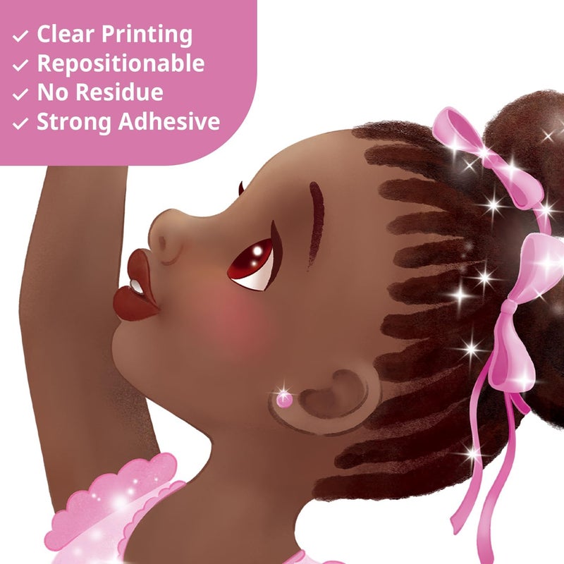 DECOWALL SG22319 Black Girl Magic Ballerina Wall Stickers Decals Afro Art Women Inspirational Bedroom Nursery Gift Beautiful playroom Kids dcor Baby Butterfly Decoration Motivational Room - Image 5