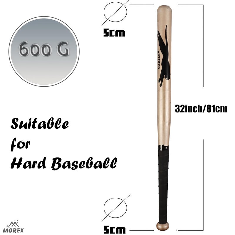 MOVEX Morex Wooden Baseball Bat | 32 Inch - Heavy Duty Solid Wood Sports Bat for Baseball Practice, Training & Matches | Durable Self-Defense Baseball Bat for Adults & Youth Players (Natural Wood) - Image 4