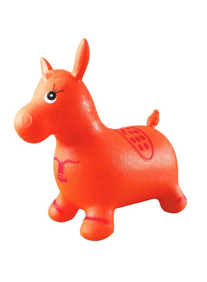 AppleRound Orange Horse Hopper, Pump Included (Inflatable Space Hopper, Jumping Horse, Ride-on Bouncy Animal) - Image 1