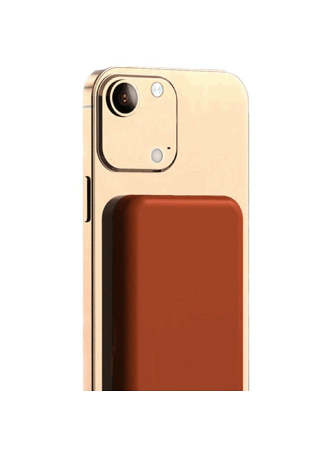 Magnetic Suction Wireless Large Capacity Convenient Charging Treasure Mobile Power 5000mAh Compact Fast Charging Treasure Printing Logo-Color:Green-Power Capacity:5000