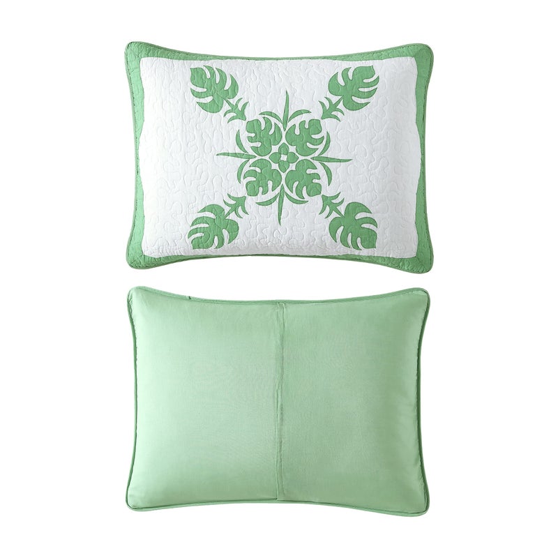 Tommy Bahama - Standard Sham  Cotton Bedding with Envelope Closure  Breathable Home Decor (Molokai Green  21x27) - Image 1