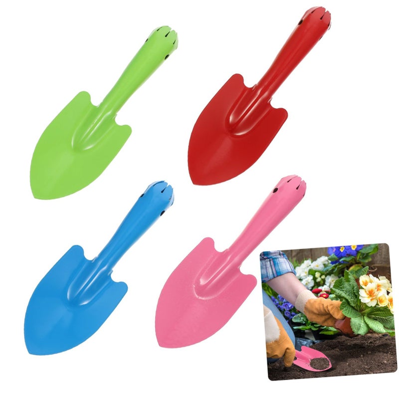 4pcs Small Iron Garden Shovels Ergonomic Soil Digging Tools for Transplanting Weeding Planting - Image 2