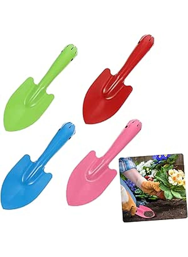 4pcs Small Iron Garden Shovels Ergonomic Soil Digging Tools for Transplanting Weeding Planting - Image 1