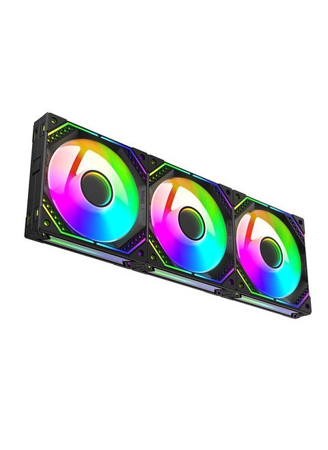 Teucer JM-2 building block fan desktop computer case heat dissipation prism mute heat dissipation argb wire-free splicingZero JM-2 building block fan reverse black suit Zero JM-2 building block fan reverse black suit