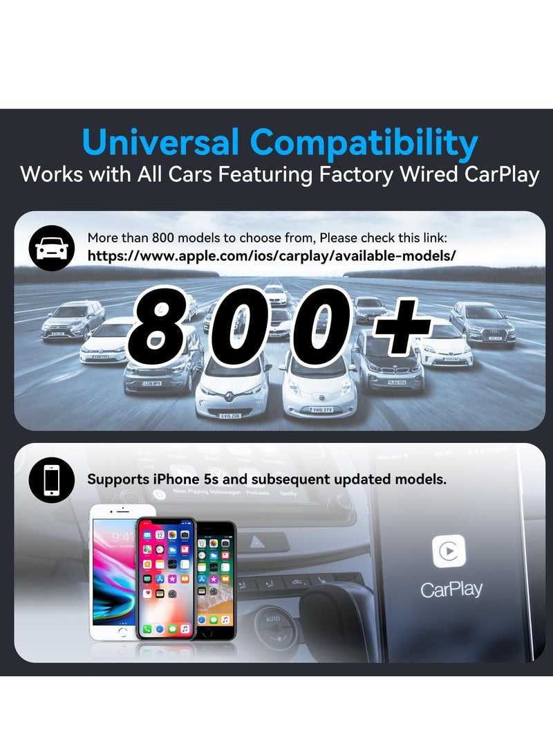 Wireless CarPlay Adapter - Bluetooth Dongle for Smart Magic Link, Converts Wired to Wireless, Plug & Play, Compatible with 2015+ Cars & iPhone iOS 10+, Retains Original Controls. - Image 5