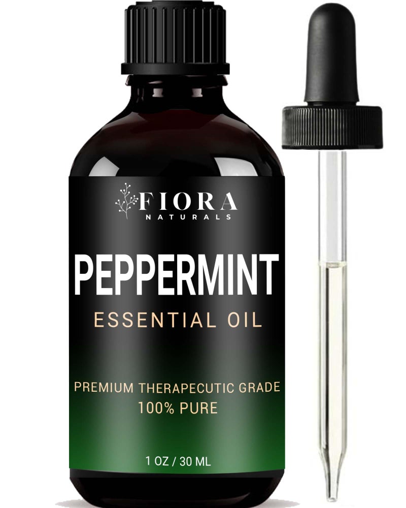Fiora Naturals Peppermint Essential Oil by Fiora Naturals - 100% Pure Peppermint Oil for Hair Growth, Skin and Scalp Acne, Diffuser, DIY soap, and Candle Making. Pure Mentha Piperita Oil - 1 oz /30ml - Image 1