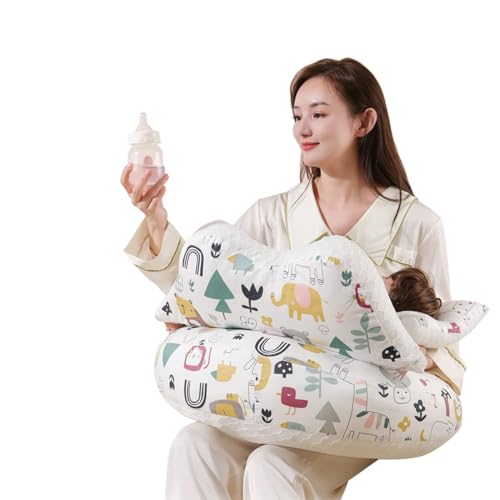 Proliva Feeding Pillow for New Born Baby with Detachable Cover Breast Feeding & Maternity Nursing Pillow for Breastfeeding Set of Support for Baby Feeding Pillow for Side Back (Cartoon-U3-X) - Image 1