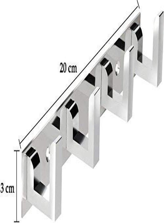 MAP Pack of 1 Stainless Steel Premium 4 pin Cloth Hanger L typs Bathroom Wall Door Hook - Image 2