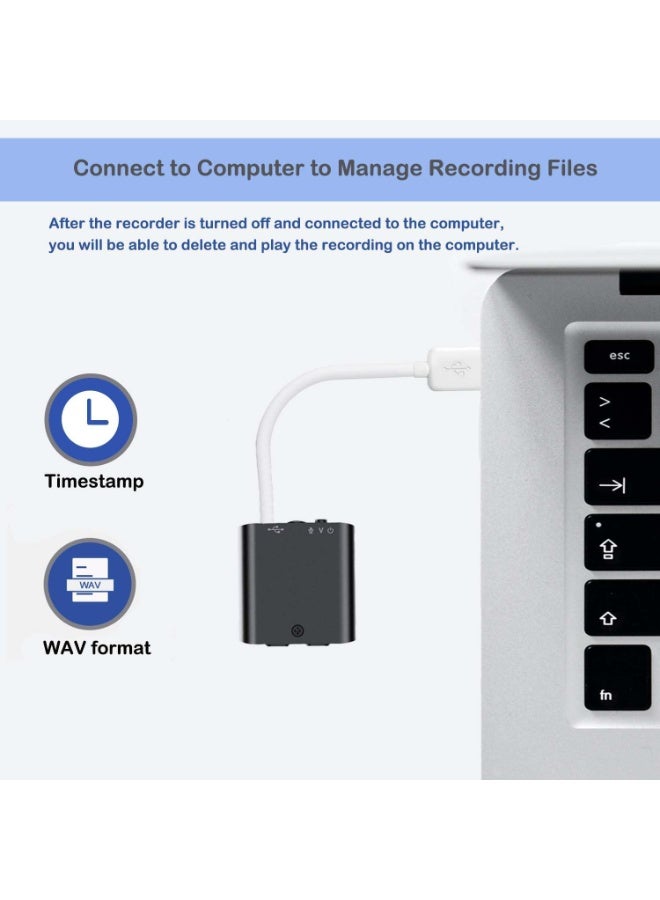 سمارتكس مسجل صوت مغناطيسي صغير - جهاز صوتي قابل لإعادة الشحن عبر USB بسعة 8 جيجابايت مع خاصية التنشيط الصوتي، صوت نقي للغاية للاجتماعات والمحاضرات والمقابلات والملاحظات الشخصية  - Image 5