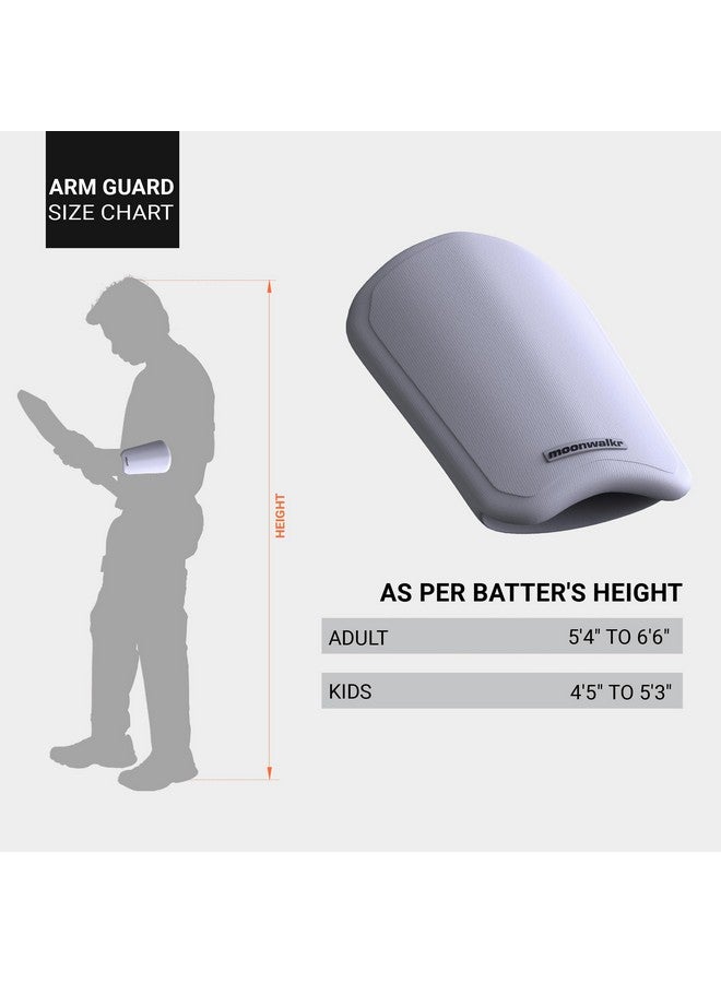 Moonwalkr moonwalkr Cricket Arm Guard Premium Protective Gear for Batter's Height (4'5" - 5'3") Arm Guard Cricket for Men Cricket Accessories Lightweight & Comfortable Arm Guard for Safety (White, Youth) - Image 2
