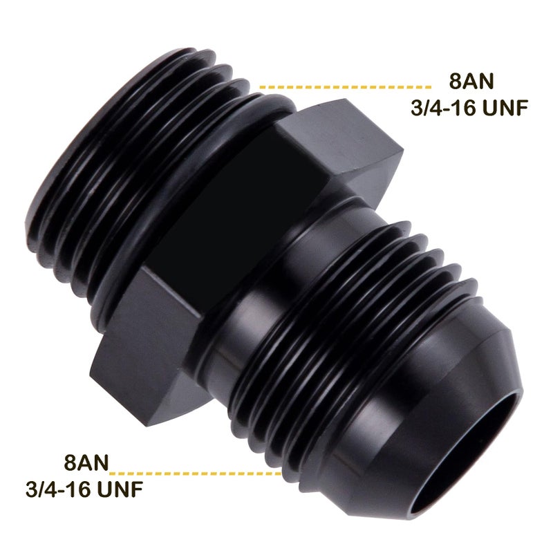 Breezliy 8AN Male Flare to AN8 ORB Male ORing Fitting Adapter 2PCS 8AN to8AN ORB 2Pack - Image 4