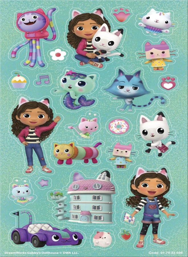 Paper Projects 01.70.22.036 Gabby's Dollhouse Mega Pack | Three Types of Stickers (Around 150 Total) | Reusable on Non-Porous Surfaces, 35cm x 23cm - Image 3