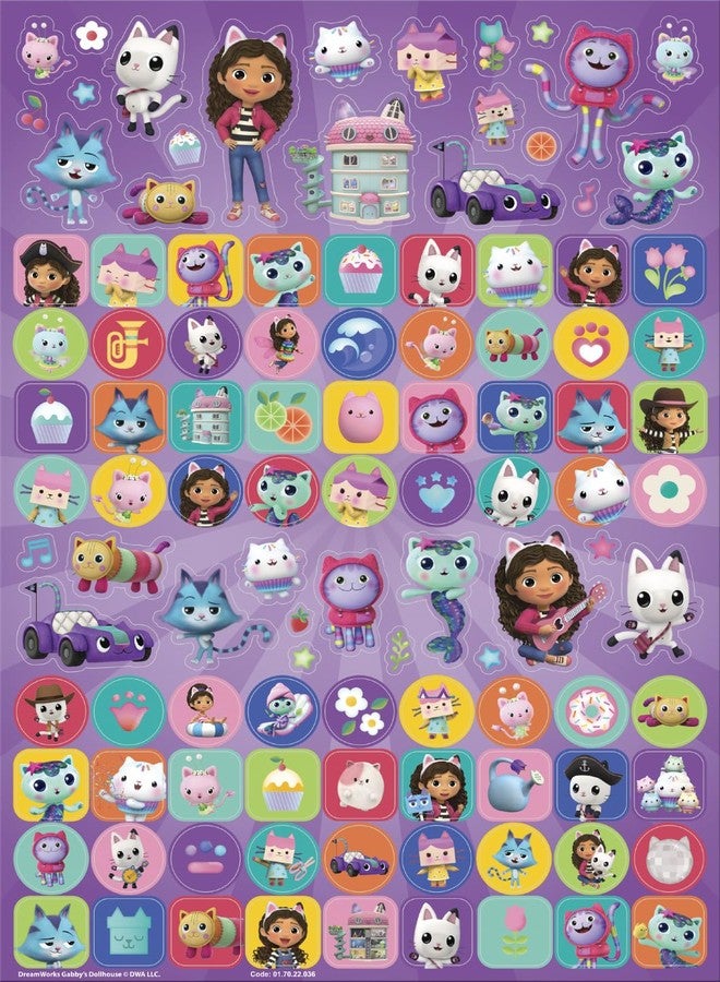 Paper Projects 01.70.22.036 Gabby's Dollhouse Mega Pack | Three Types of Stickers (Around 150 Total) | Reusable on Non-Porous Surfaces, 35cm x 23cm - Image 2