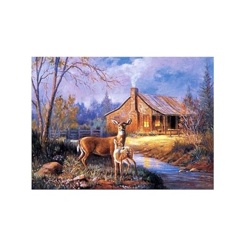 DIAMOND CRAFTZ 5D Diamond Painting Kit, 12x16inch Diamond Painting Kit for Adults & Kids, Very Suitable for Home Leisure and Wall Decoration, Gift for Kids and Adults (Deer and Fown) - Image 1