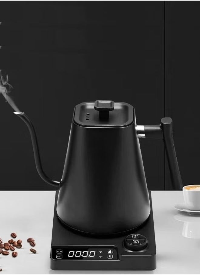Brutelle - Gooseneck Kettle V60 Coffee Kettle 1000ML 1200W Power Knob Temperature Adjustment with Digital Display Temperature Automatic Insulation Stainless Steel Material Suitable for Home and Office - Image 1