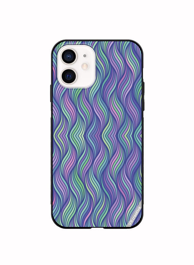VR CREATIVE Protective Case Cover For Apple iPhone 12 mini Strips Design Multicolour - Image 1