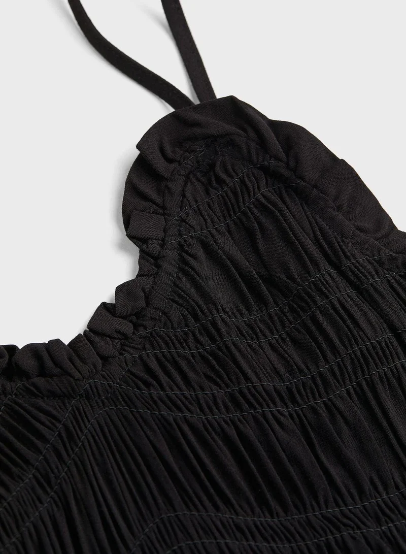 H&M Shirred Mini Dress