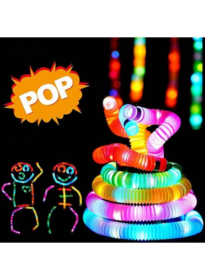 BSKDYHE Glow in the Dark Fidget Toys LED Tubes Sensory Toys for Kids Birthday Party, Glow Pop Sticks for the Dark Party, 12 Pack - Image 5