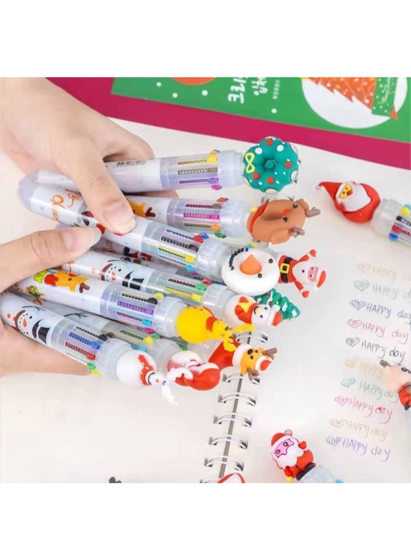كريسماس قلم قلم الجاف الالوان  القلم : 10 لون باشكال  الكريسماس المختلفة  عدد 15 - Image 2