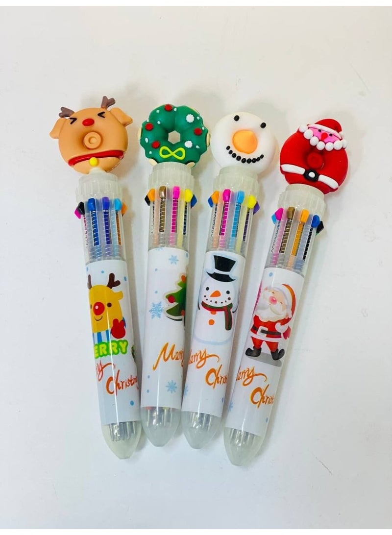 كريسماس قلم قلم الجاف الالوان  القلم : 10 لون باشكال  الكريسماس المختلفة  عدد 15 - Image 3