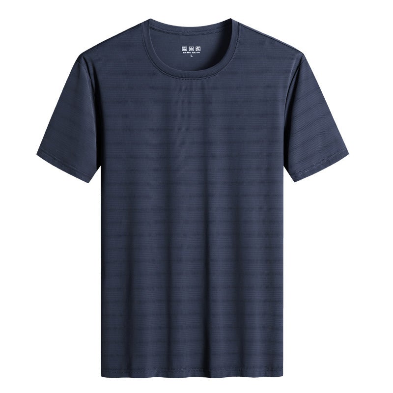 L-8Xl Ice Silk Short Sleeve Men'S Summer T-Shirt Round Neck Breathable Loose Casual Outdoor - Image 1