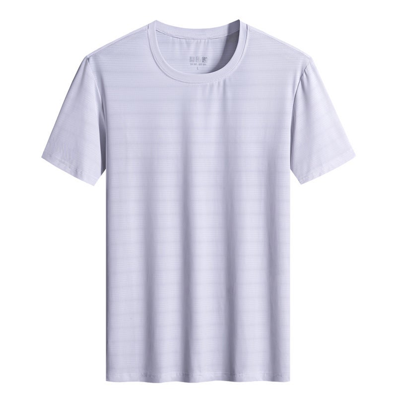 L-8Xl Ice Silk Short Sleeve Men'S Summer T-Shirt Round Neck Breathable Loose Casual Outdoor - Image 3