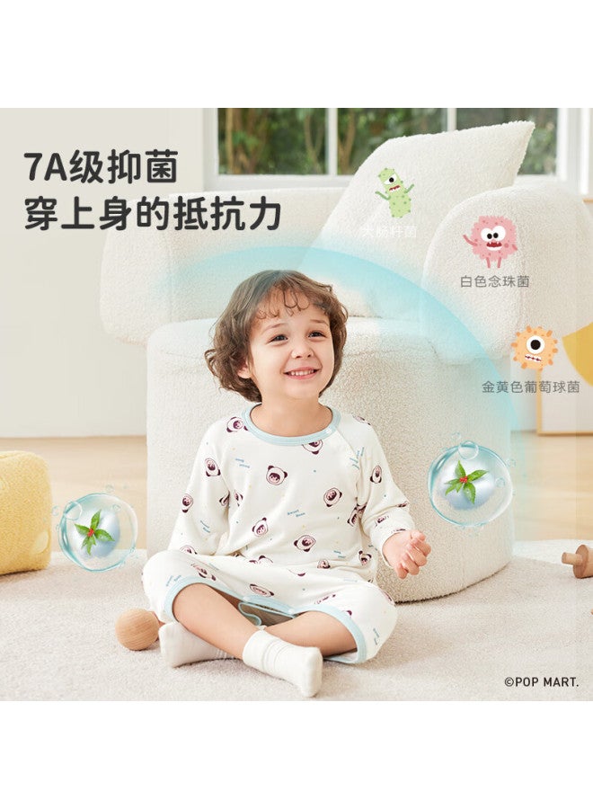Ibaby Kids Pajamas Boys Girls Nightgown Spring Autumn Long Sleeve Jumpsuit Baby Home Wear Rabbit Drummer 120 - Image 1