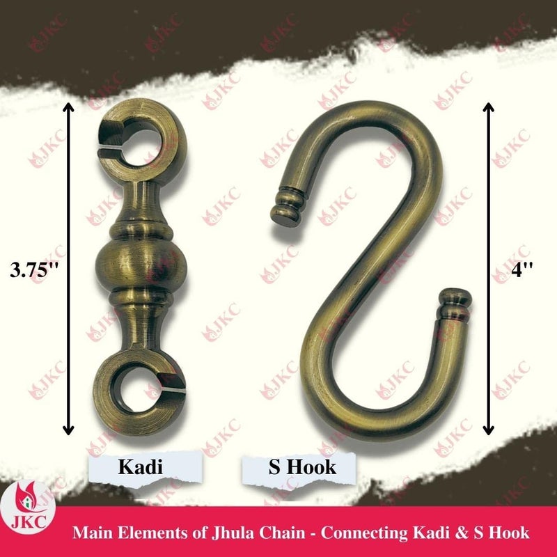 JKC JKC Brass Jhula Chain Antique for Hanging Swing Chair Or oonjal for Home or Hanging Swing for Balcony Or Hanging A Decorative Items Inside The Home or Office or Hotel 6 Feet 3 Inch  - Image 2