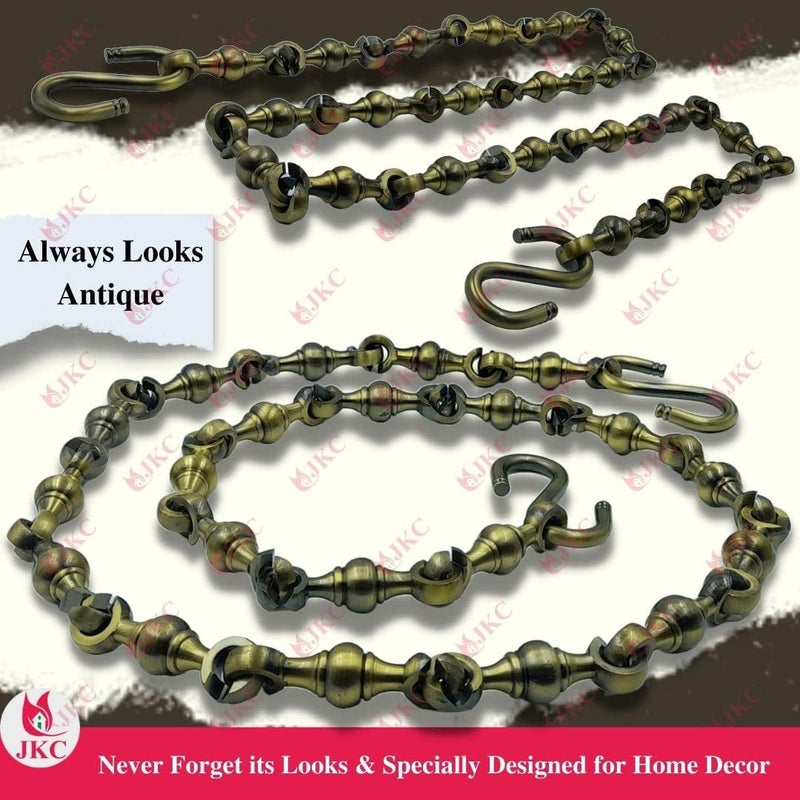 JKC JKC Brass Jhula Chain Antique for Hanging Swing Chair Or oonjal for Home or Hanging Swing for Balcony Or Hanging A Decorative Items Inside The Home or Office or Hotel 6 Feet 3 Inch  - Image 5
